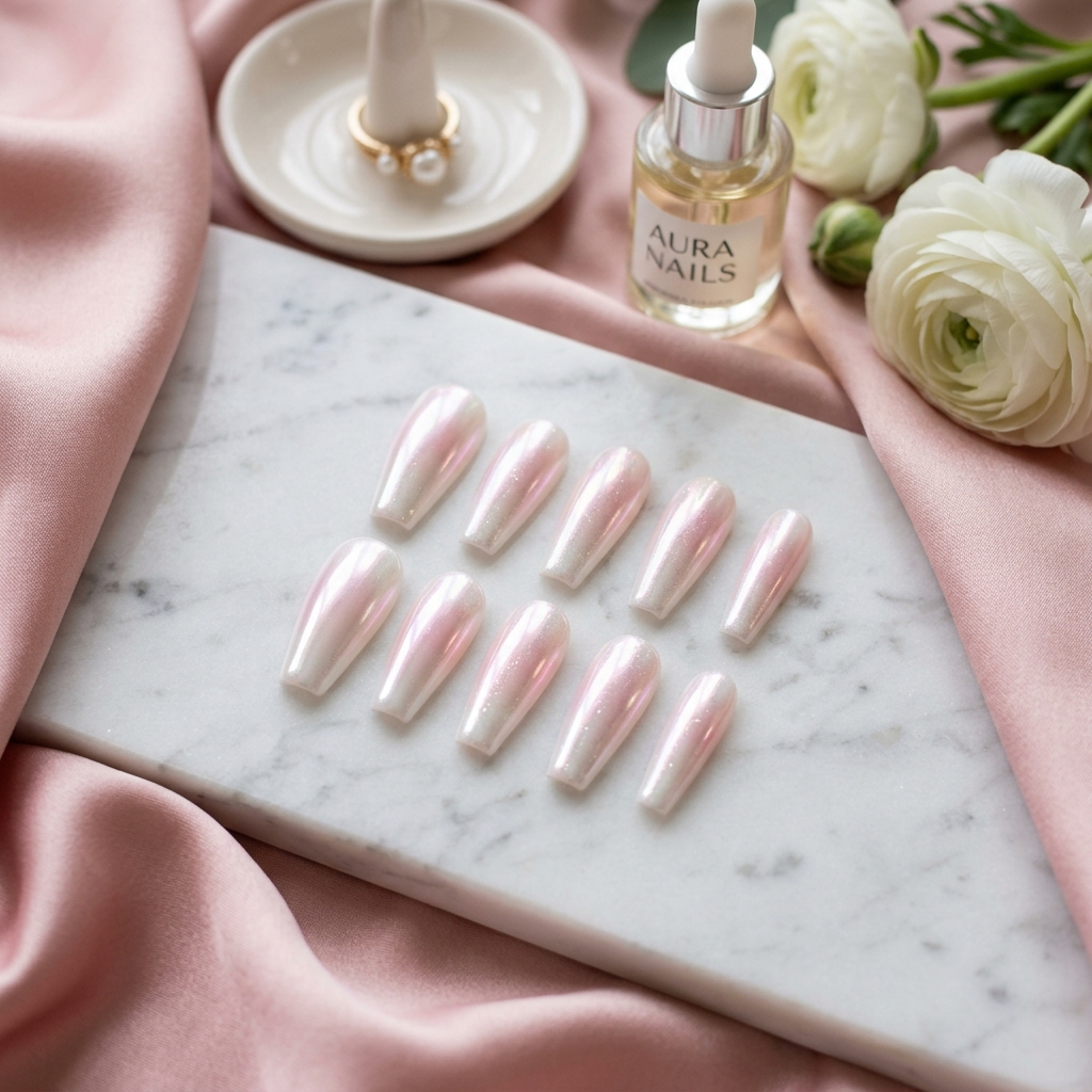 Glazed Donut Pearl Press-On Nails